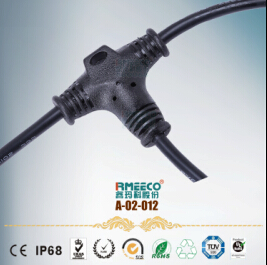 T三通线缆 2芯防水连接器 睿玛科A-02-012专业定制防水连接器